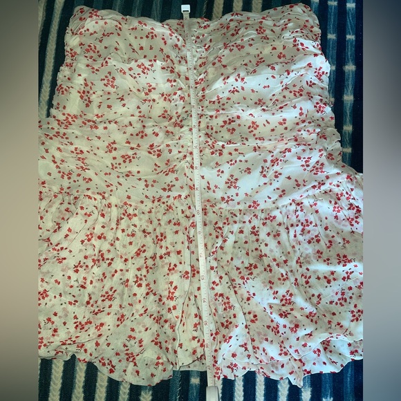 GANNI pink and white floral print flounced mini skirt - Picture 4 of 4